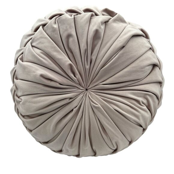 80s VINTAGE Hollywood Regency BOUDIOR Velvet PILLOW Pleated Tuft Blush MCM - Picture 1 of 5